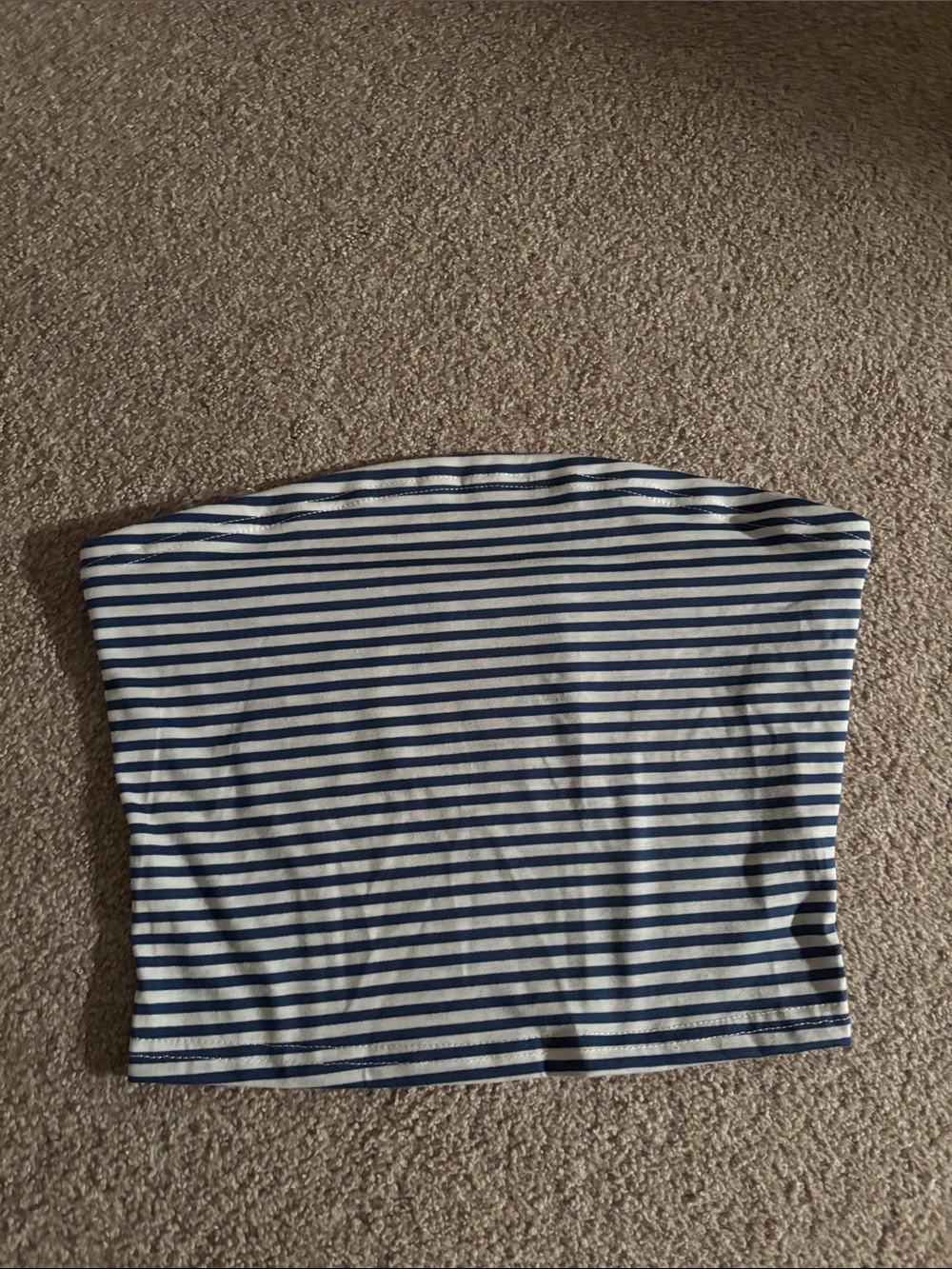 SHEIN Navy and White Striped Tube Top